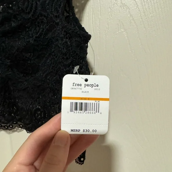 Intimately Free People Chase Me Black Lace Brami Crop Top/Bralette - Picture 6 of 7